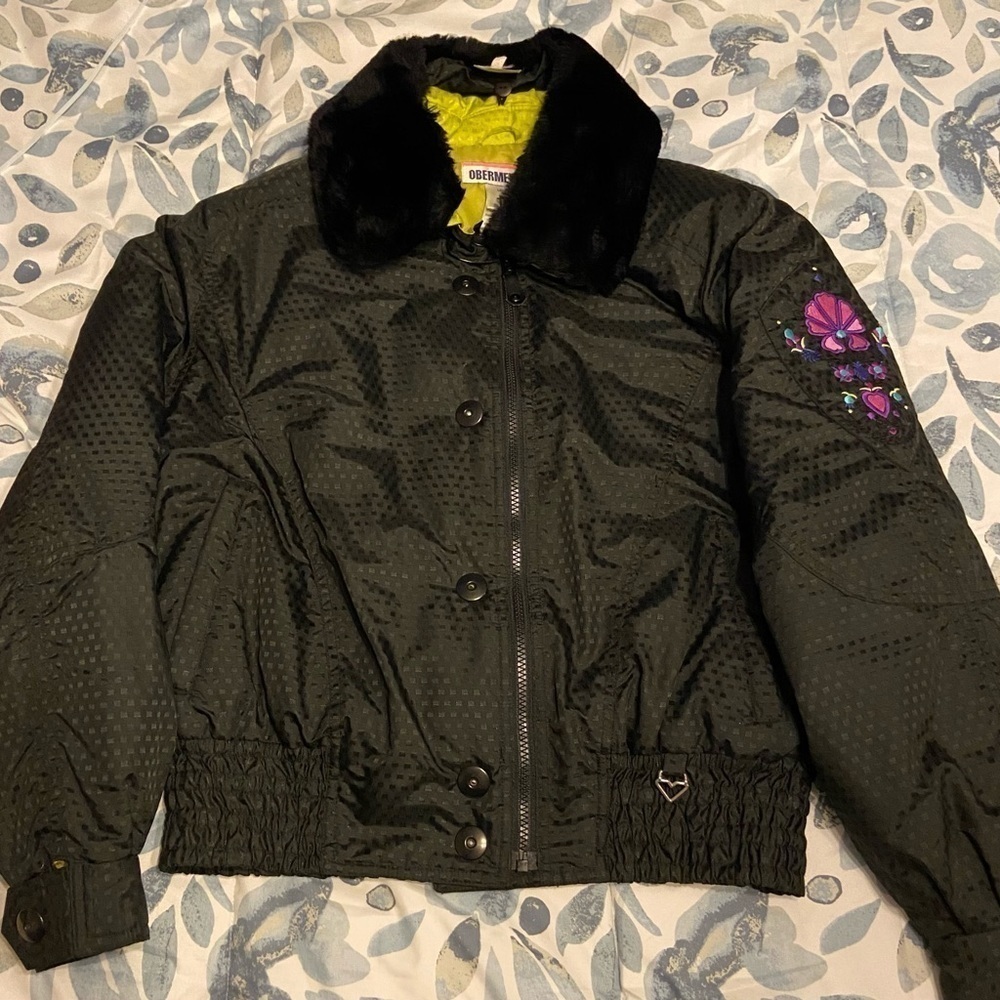 Obermeyer Vintage retro ski jacket size 10 embroidered